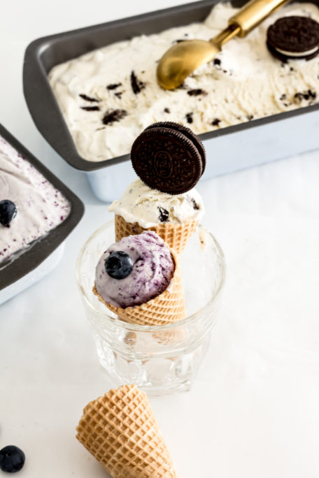 Sommer in der Waffel - Oreo- und Cheesecake Eiscreme