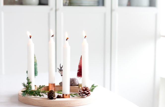 Minimalistischer Adventskranz DIY